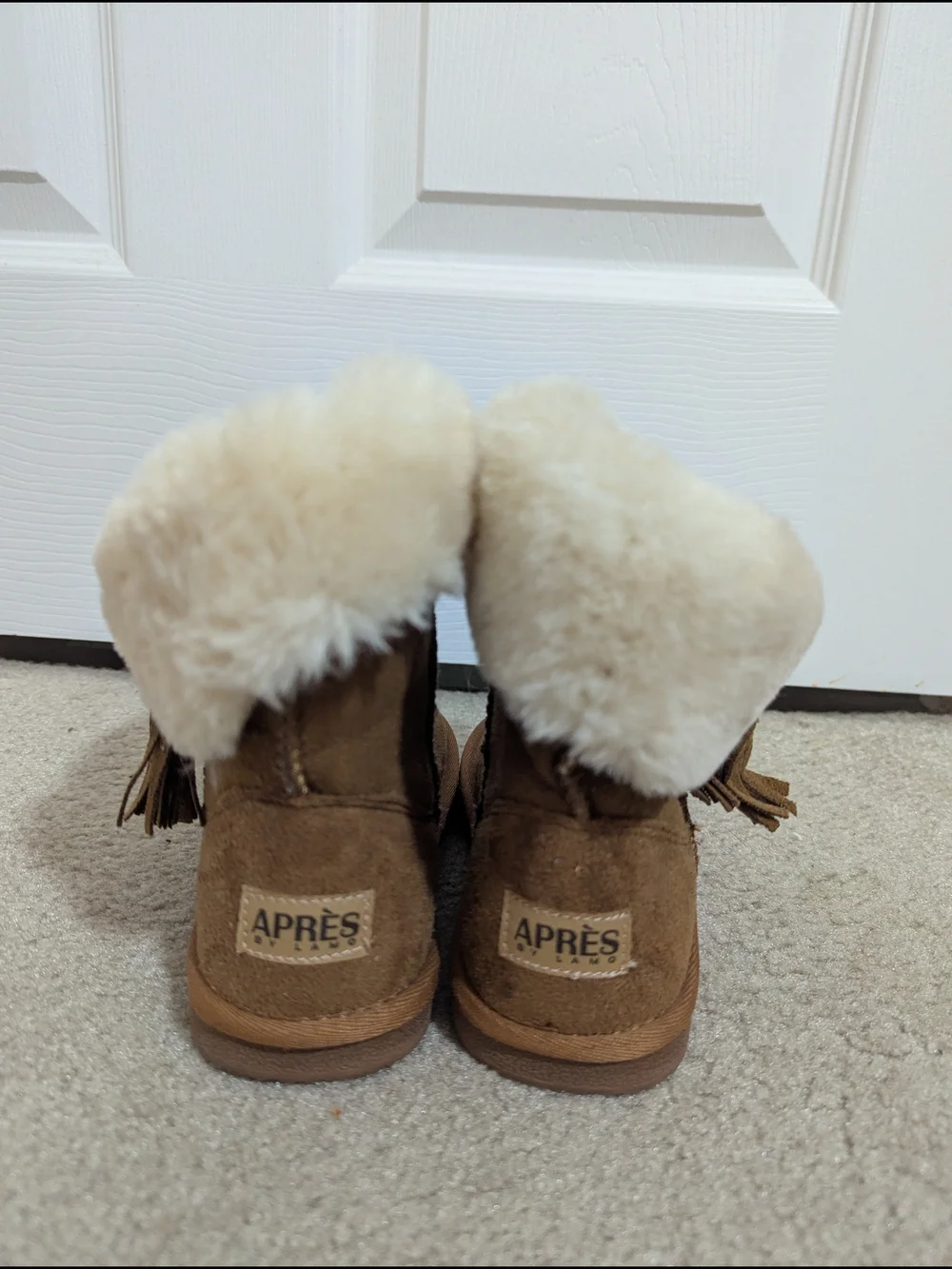 Kids Cozy Shearling-Lined Suede Booties - Brown